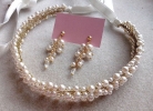 Серьги с жемчугом и хрусталем #920 / Earrings with pearls and crystal # 920